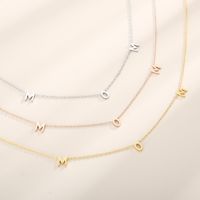 Acier Inoxydable Plaqué Or 18K MAMA Style Simple Placage Couleur Unie Collier main image 1