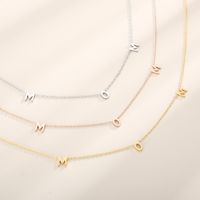 Stainless Steel 18K Gold Plated MAMA Simple Style Plating Solid Color Necklace main image 1