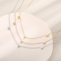 Stainless Steel 18K Gold Plated MAMA Simple Style Plating Solid Color Necklace main image 7