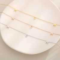 Stainless Steel 18K Gold Plated MAMA Simple Style Plating Solid Color Necklace main image 6
