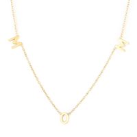 Stainless Steel 18K Gold Plated MAMA Simple Style Plating Solid Color Necklace sku image 3