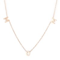 Stainless Steel 18K Gold Plated MAMA Simple Style Plating Solid Color Necklace sku image 3