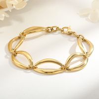 Rock Geometric Titanium Steel 18K Gold Plated Bracelets In Bulk main image 4