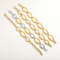 Rock Geometric Titanium Steel 18K Gold Plated Bracelets In Bulk main image 6