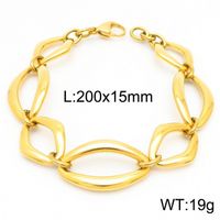 Rock Geometric Titanium Steel 18K Gold Plated Bracelets In Bulk sku image 7