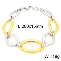 Rock Geometric Titanium Steel 18K Gold Plated Bracelets In Bulk sku image 6