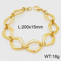 Rock Geometric Titanium Steel 18K Gold Plated Bracelets In Bulk sku image 9