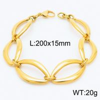 Rock Geométrico Acero Titanio Chapados en oro de 18k Pulsera Al Mayoreo sku image 8