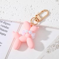 Cute Simple Style Dog Plastic Pearl Bag Pendant Keychain main image 4