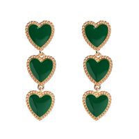 1 Pair Simple Style Heart Shape Inlay Alloy Acrylic Drop Earrings sku image 2