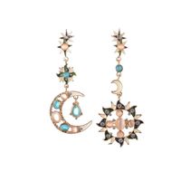 Elegant Glam Star Moon Water Droplets Alloy Inlay Rhinestones Opal Women's Drop Earrings main image 5