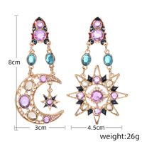 Elegant Glam Star Moon Water Droplets Alloy Inlay Rhinestones Opal Women's Drop Earrings main image 2