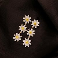Ins Style Sweet Flower Alloy Inlay Rhinestones Women's Drop Earrings sku image 1
