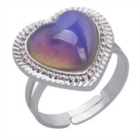 Simple Style Heart Shape Alloy Inlay Artificial Gemstones Women's Rings main image 5