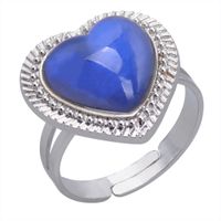 Simple Style Heart Shape Alloy Inlay Artificial Gemstones Women's Rings main image 4