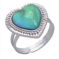 Simple Style Heart Shape Alloy Inlay Artificial Gemstones Women's Rings main image 3