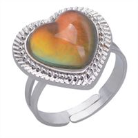 Simple Style Heart Shape Alloy Inlay Artificial Gemstones Women's Rings main image 2