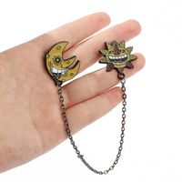 Punk Sun Moon Alloy Plating Unisex Brooches main image 4