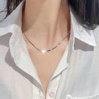Simple Style Commute Solid Color Stainless Steel Titanium Steel Plating Necklace sku image 1