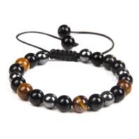 Retro Estilo Étnico Geométrico Piedra Natural Trenza Hombres Pulsera main image 5