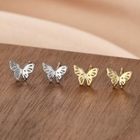 1 Par Estilo Simple Animal Mariposa Plata Esterlina Pendientes sku image 11