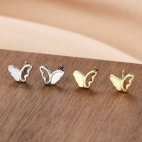 1 Par Estilo Simple Animal Mariposa Plata Esterlina Pendientes sku image 16