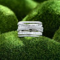 Klassischer Stil Geometrisch Sterling Silber Inlay Künstliche Edelsteine Ringe sku image 3