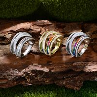 Klassischer Stil Geometrisch Sterling Silber Inlay Künstliche Edelsteine Ringe main image 3