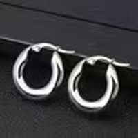 1 Pair Simple Style Solid Color Plating Stainless Steel Earrings sku image 2