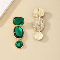 Glam Round Square Oval Alloy Inlay Glass Women's Drop Earrings main image 6