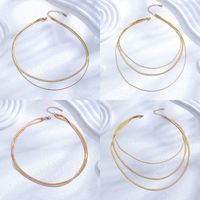 Simple Style Classic Style Solid Color Titanium Steel Layered Plating 24k Gold Plated Layered Necklaces main image 1