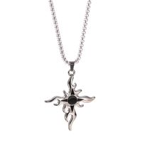 Titanium Steel Hip-Hop Punk Vintage Style Inlay Butterfly Cross Artificial Diamond Necklace sku image 8