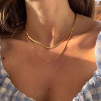 304 Stainless Steel 18K Gold Plated Vintage Style Plating Solid Color Layered Necklaces main image 1