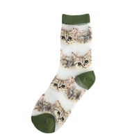Women's Cute Cat Acetate Fibre Embroidery Crew Socks A Pair sku image 1