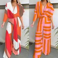 Women's Holiday Daily Vacation Formal Color Block Ankle-length Printing Jumpsuits main image 1