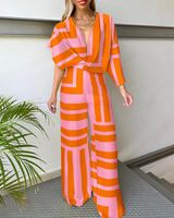 Women's Holiday Daily Vacation Formal Color Block Ankle-length Printing Jumpsuits main image 3
