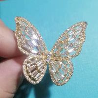 1 Piece Fashion Butterfly Artificial Gemstones Alloy Plating Women's Open Ring sku image 7