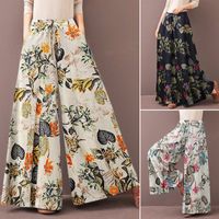 Mujeres Calle Casual Flor Longitud Total Pantalones Casuales Pantalones De Pierna Ancha main image 6