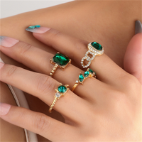 Casual Square Alloy Inlay Artificial Gemstones Women's Rings main image 7