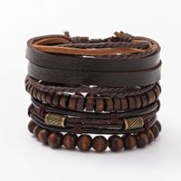 Décontractée Lettre La Plume Ailes Faux Cuir Alliage Perlé Patchwork Hommes Bracelets sku image 35