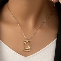 Wholesale Jewelry Elegant Star Moon Alloy Rhinestones Pendant Necklace main image 4