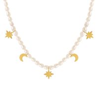 Elegant Luxuriös Barocker Stil Stern Mond Süßwasserperle Titan Stahl Überzug 18 Karat Vergoldet Halskette main image 7