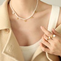 Elegant Luxurious Baroque Style Star Moon Freshwater Pearl Titanium Steel Plating 18k Gold Plated Necklace main image 6