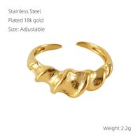 Edelstahl 304 18 Karat Vergoldet IG-Stil Überzug Geometrisch Titan Stahl Offener Ring sku image 1