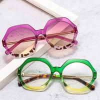 Simple Style Color Block Solid Color Leopard Pc Polygon Full Frame Women's Sunglasses main image 1