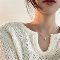 Copper Silver Plated Simple Style Geometric Rectangle Pendant Necklace sku image 12
