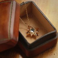 Classic Style Shiny Star Stainless Steel Plating Inlay Zircon 18k Gold Plated Pendant Necklace main image 4