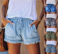 Women's Street Streetwear Solid Color Shorts Washed Jeans main image 1
