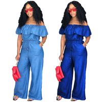 Women's Street Streetwear Solid Color Full Length Patchwork Ruffles Jumpsuits main image 2