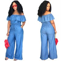 Women's Street Streetwear Solid Color Full Length Patchwork Ruffles Jumpsuits main image 4